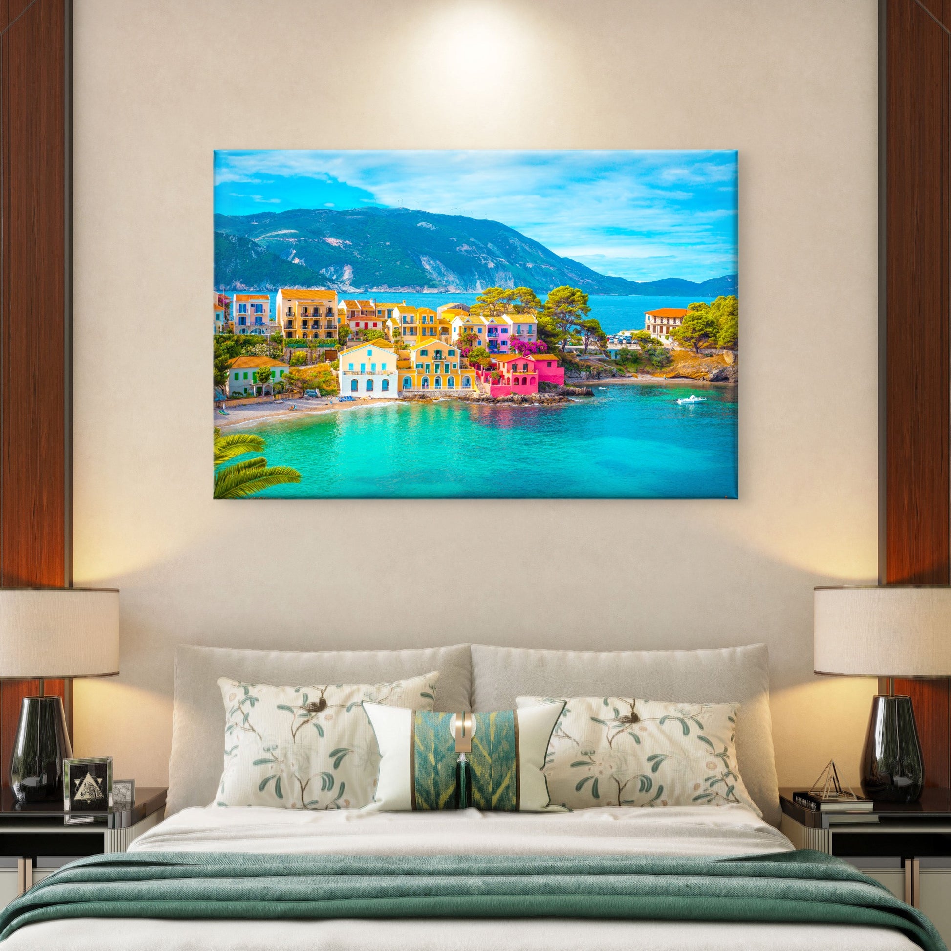 Assos Village Kefalonia Island Greece Coastal Town Wall Art Decor 100% Australian Made - Bella Home Decor