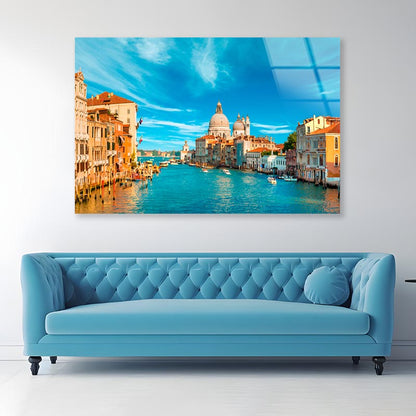 Gorgeous View of The Grand Canal, Venice, Italy Acrylic Glass Print Tempered Glass Wall Art 100% Made in Australia Ready to Hang - Bella Home Decor