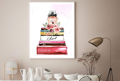 Orange Perfume On Book set Design Home Decor Premium Quality Poster Print Choose Your Sizes