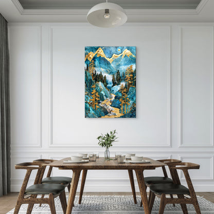 Gold Bear Jade Mountain Path 40x60cm Metal Print Ready to Hang