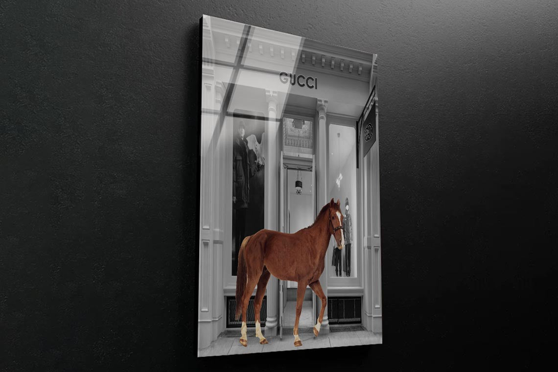 Store With Horse 3D Design Acrylic Glass Print Tempered Glass Wall Art 100% Made in Australia Ready to Hang