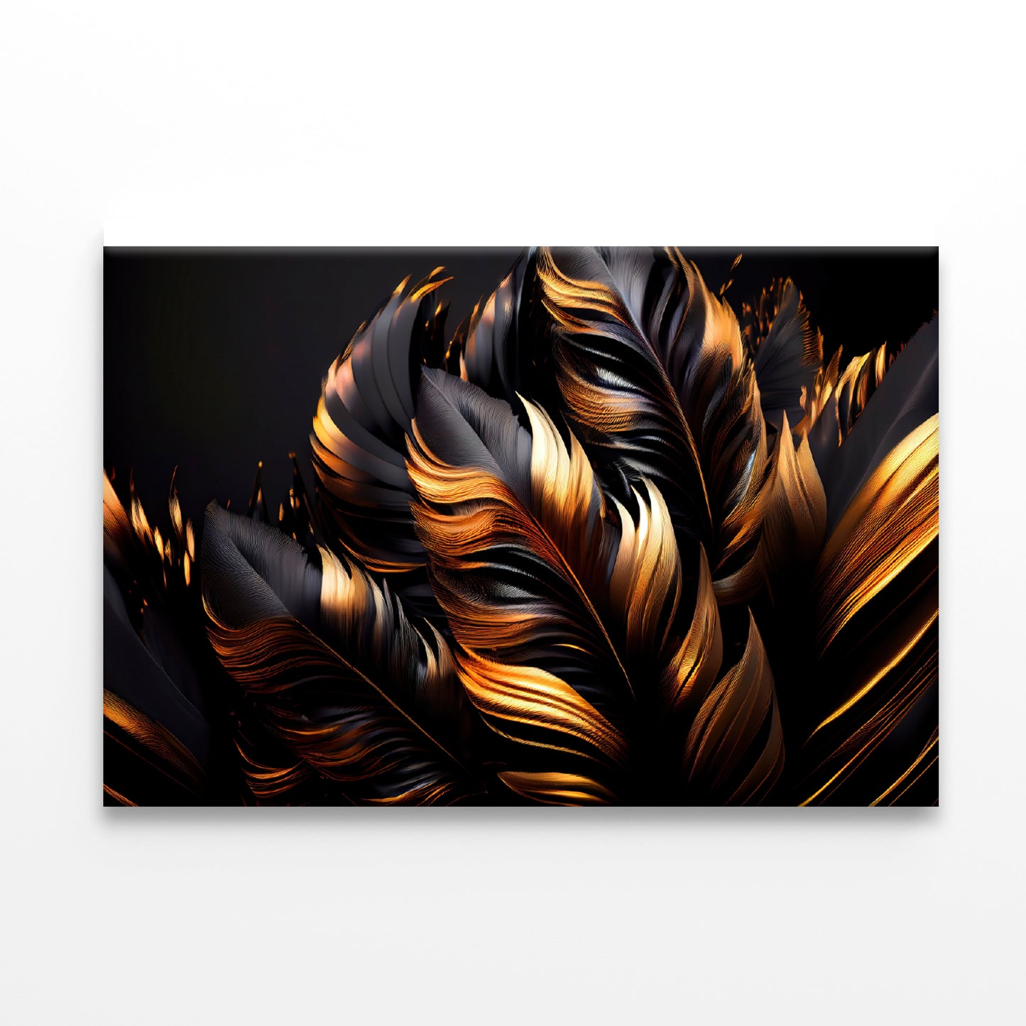Black and Gold Feathers Print 100% Australian Made - Bella Home Decor