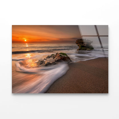 Sea Sunrise Acrylic Glass Print Tempered Glass Wall Art 100% Made in Australia Ready to Hang