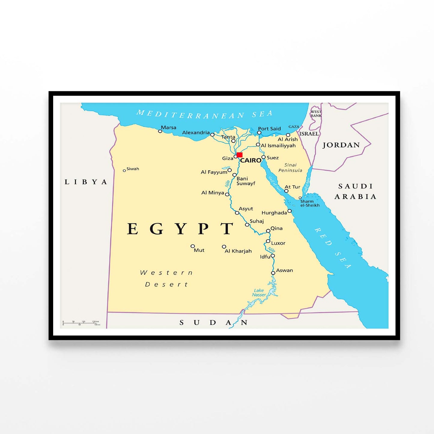 Map of Egypt Home Decor Premium Quality Poster Print Choose Your Sizes