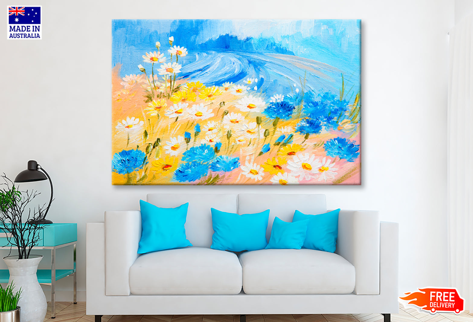 Abstract Illustration of Flowers Oil Painting Wall Art Limited Edition High Quality Print