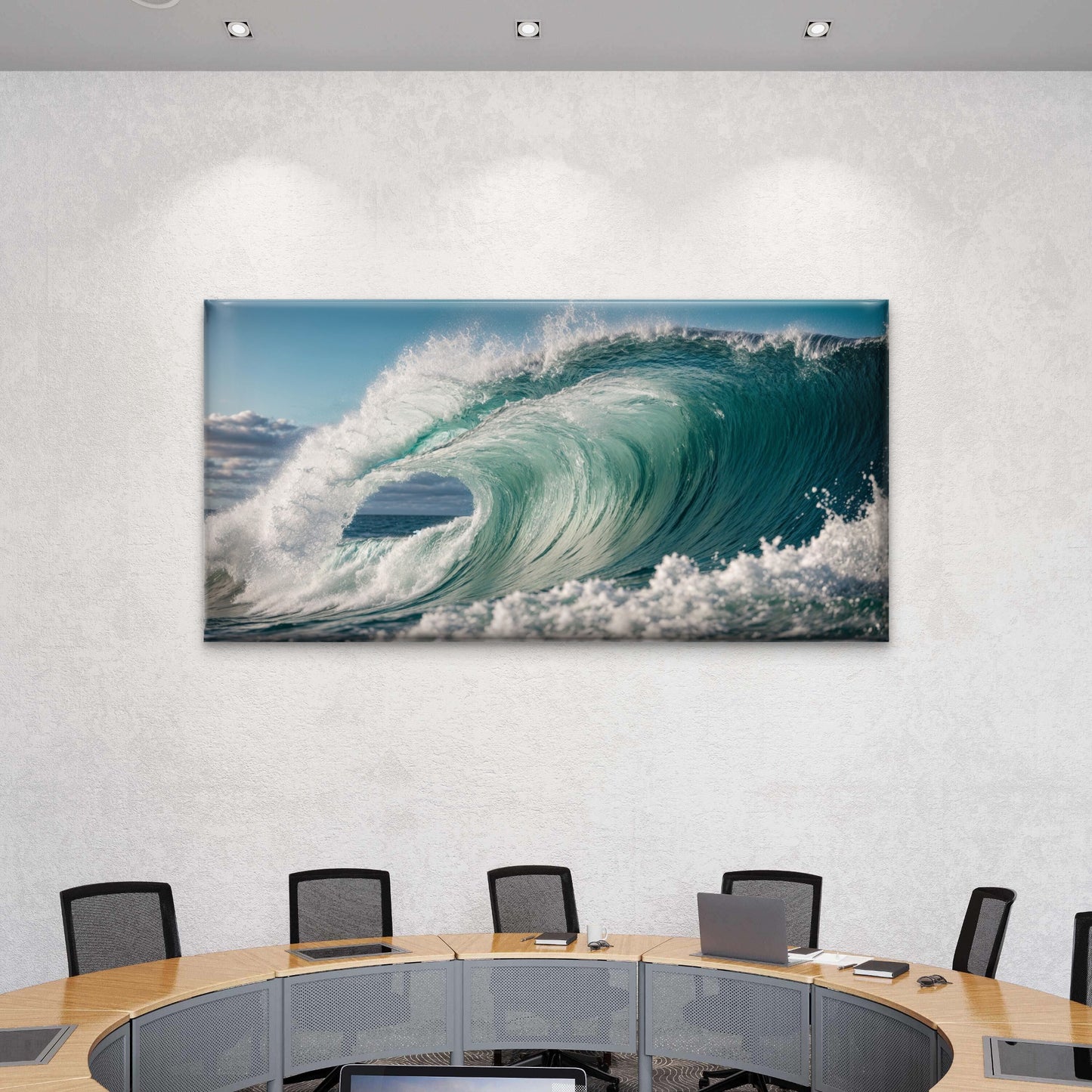 Australian Ocean Wave in Motion Wall Art Canvas Office Home Room Framed 120x60cm