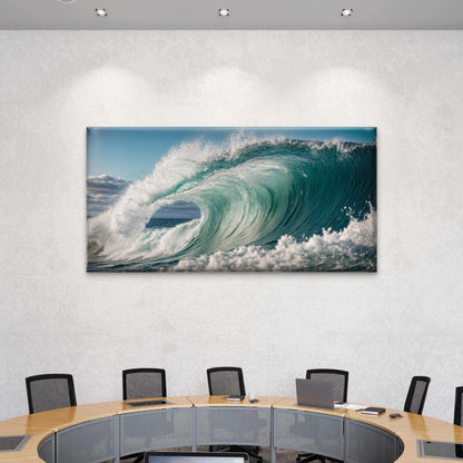 Australian Ocean Wave in Motion Wall Art Canvas Office Home Room Framed 120x60cm