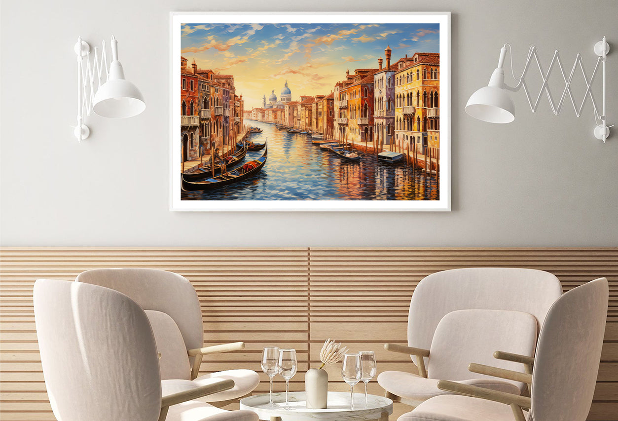 Venetian Architecture and Water Canal in Venice Home Decor Premium Quality Poster Print Choose Your Sizes