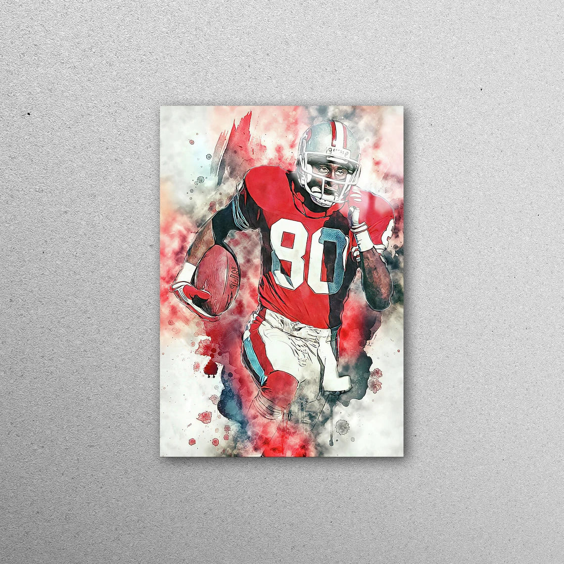 Jerry Rice Painting Acrylic Glass Print Tempered Glass Wall Art 100% Made in Australia Ready to Hang