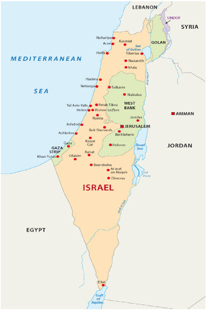 Israel Map Home Decor Premium Quality Poster Print Choose Your Sizes