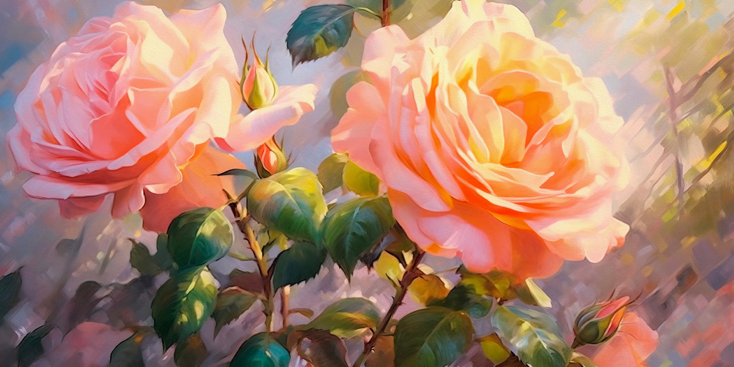Pink Rose Flower Bouquet Wall Art Canvas Office Home Room Framed 120x60cm - Bella Home Decor