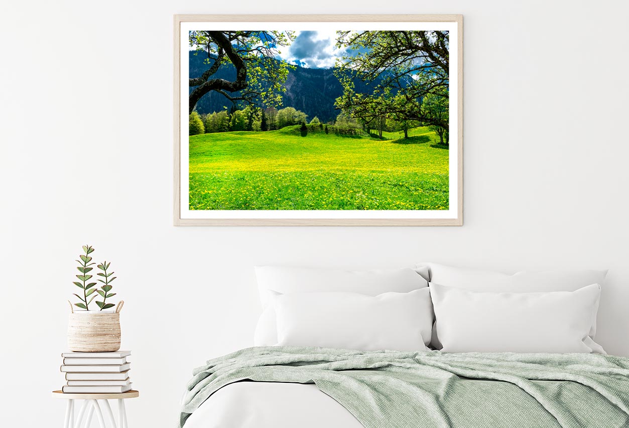 Sommerwiese with Mountains Home Decor Premium Quality Poster Print Choose Your Sizes