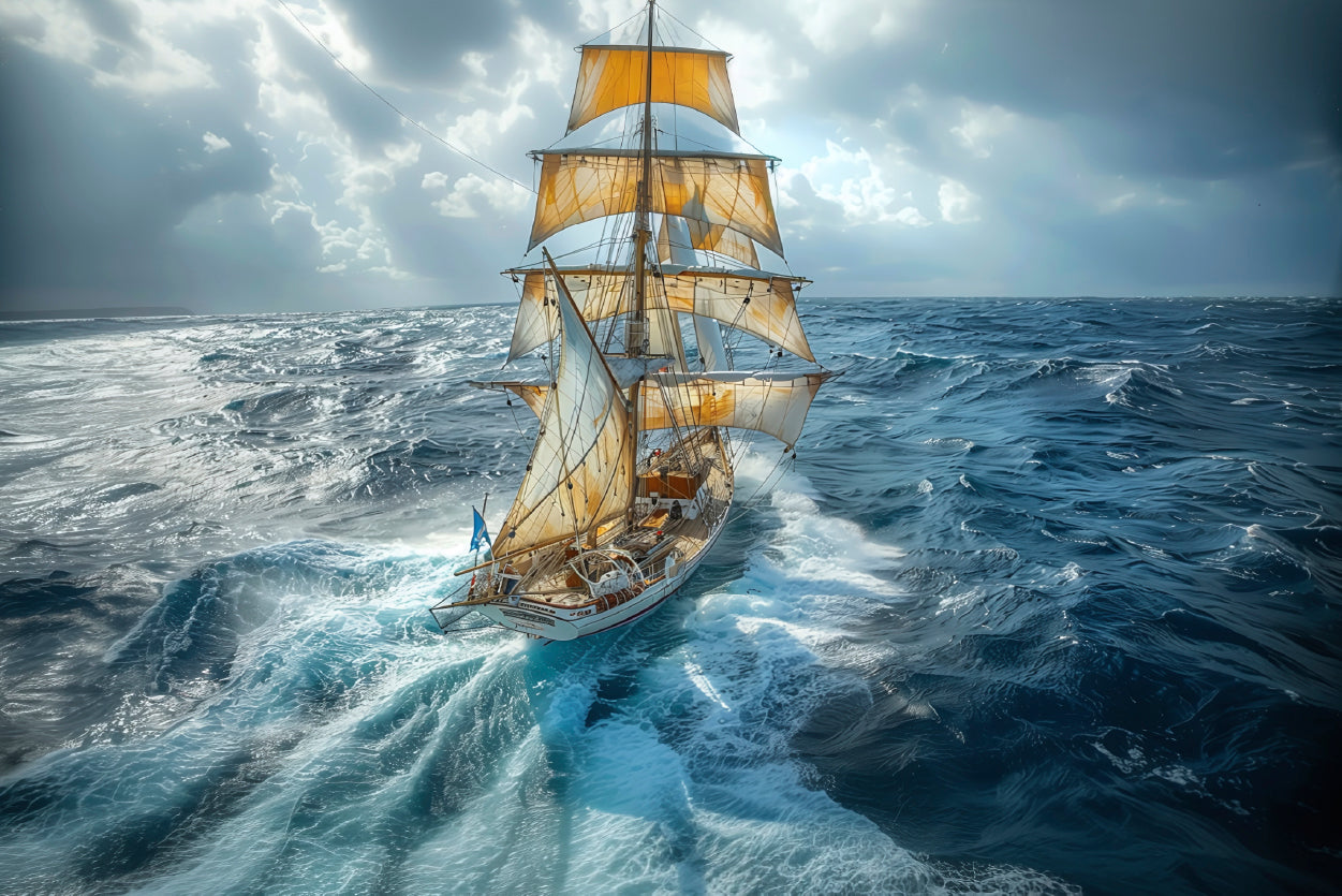 Sailing Ship in the Sea Home Decor Premium Quality Poster Print Choose Your Sizes - Bella Home Decor