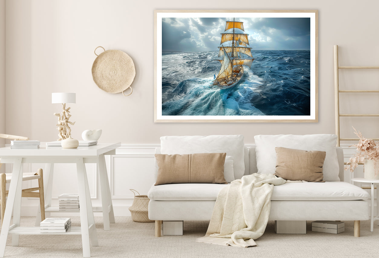 Sailing Ship in the Sea Home Decor Premium Quality Poster Print Choose Your Sizes - Bella Home Decor