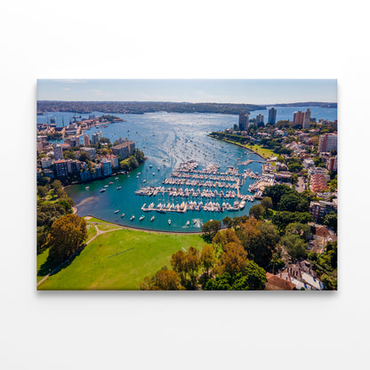 Aerial Drone View of Darling Point and Rushcutters Bay Sydney Wall Art Decor 100% Australian Made