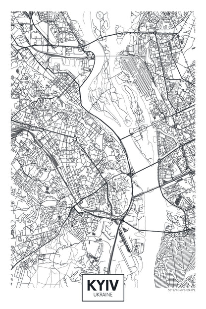 City Map Kyiv Home Decor Premium Quality Poster Print Choose Your Sizes