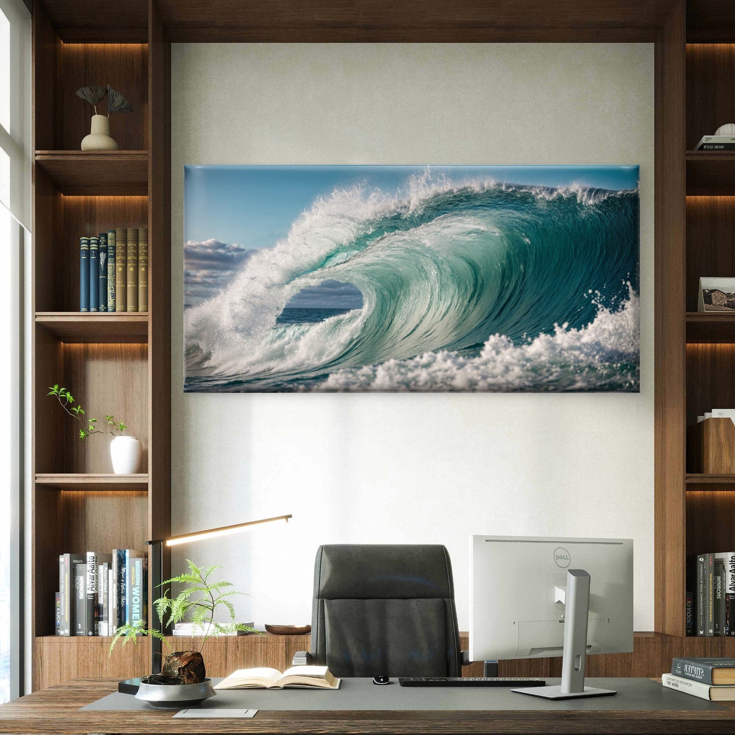 Australian Ocean Wave in Motion Wall Art Canvas Office Home Room Framed 120x60cm
