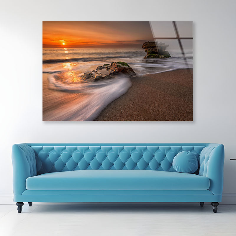 Sea Sunrise Acrylic Glass Print Tempered Glass Wall Art 100% Made in Australia Ready to Hang