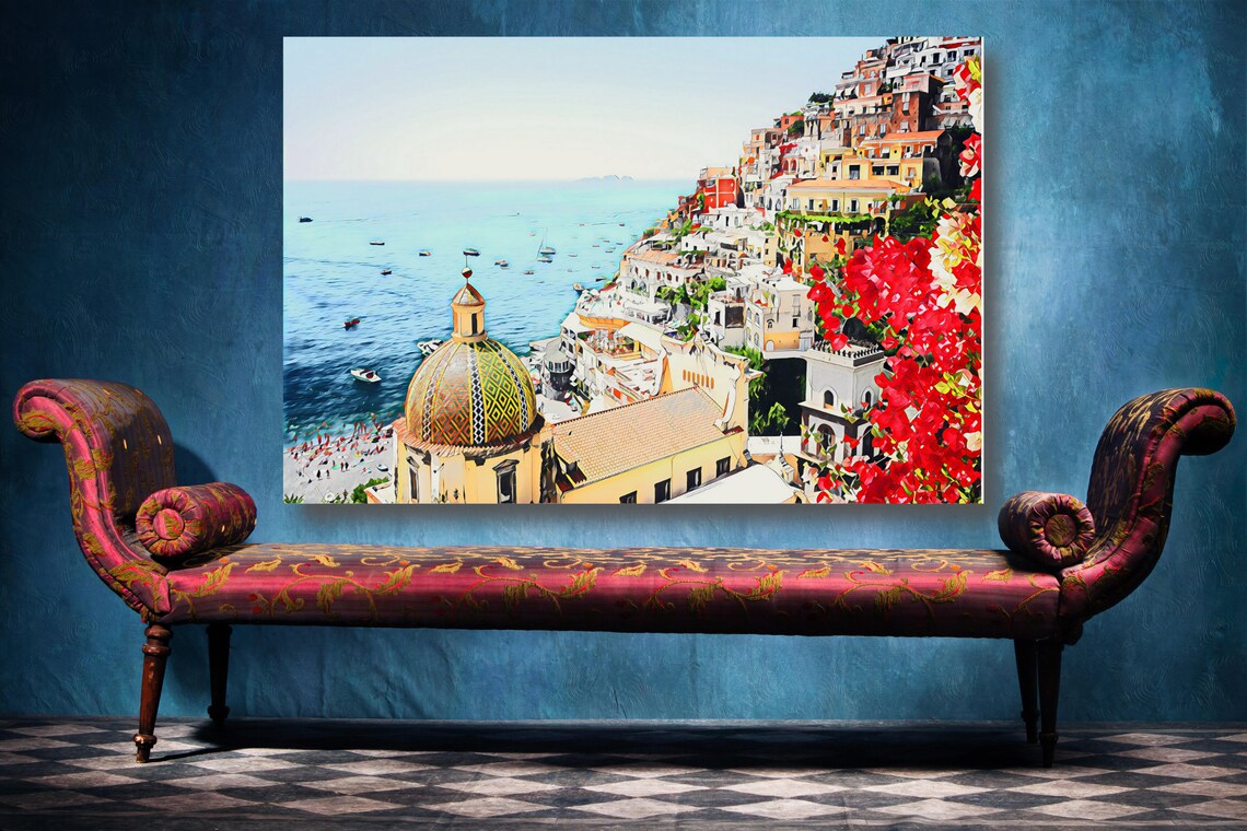 Positano Amalfi Coast UV Direct Aluminum Print Australian Made Quality