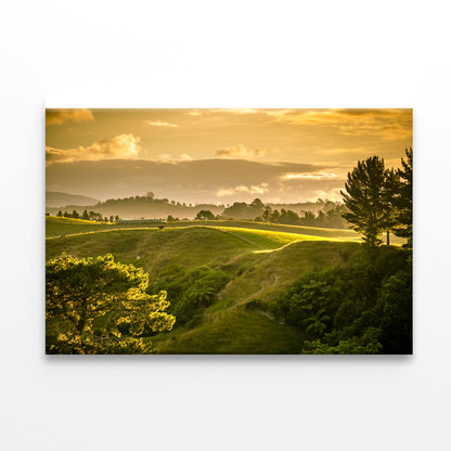Grassy Hill and Trees with Sky Print 100% Australian Made - Bella Home Decor