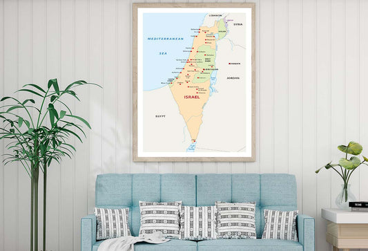 Israel Map Home Decor Premium Quality Poster Print Choose Your Sizes