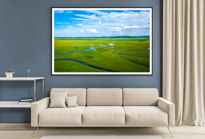 The River on the Grassland Home Decor Premium Quality Poster Print Choose Your Sizes