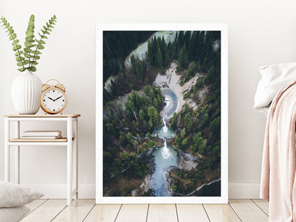 Buchenegger Wasserfälle In Forest Glass Framed Wall Art, Ready to Hang Quality Print Without White Border White