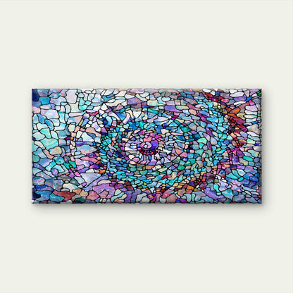 Blue Purple Mosaic Tile Style Wall Art Canvas Office Home Room Framed 120x60cm - Bella Home Decor
