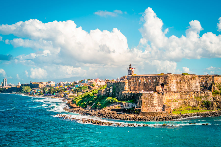 Castle El Morro Along Coastline Print 100% Australian Made