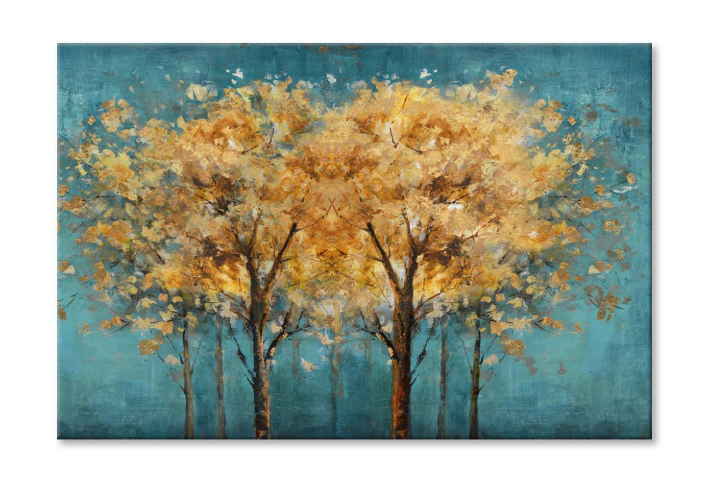 Gold Trees Abstract Oil Painting Wall Art Limited Edition High Quality Print