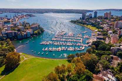 Aerial Drone View of Darling Point and Rushcutters Bay Sydney Wall Art Decor 100% Australian Made
