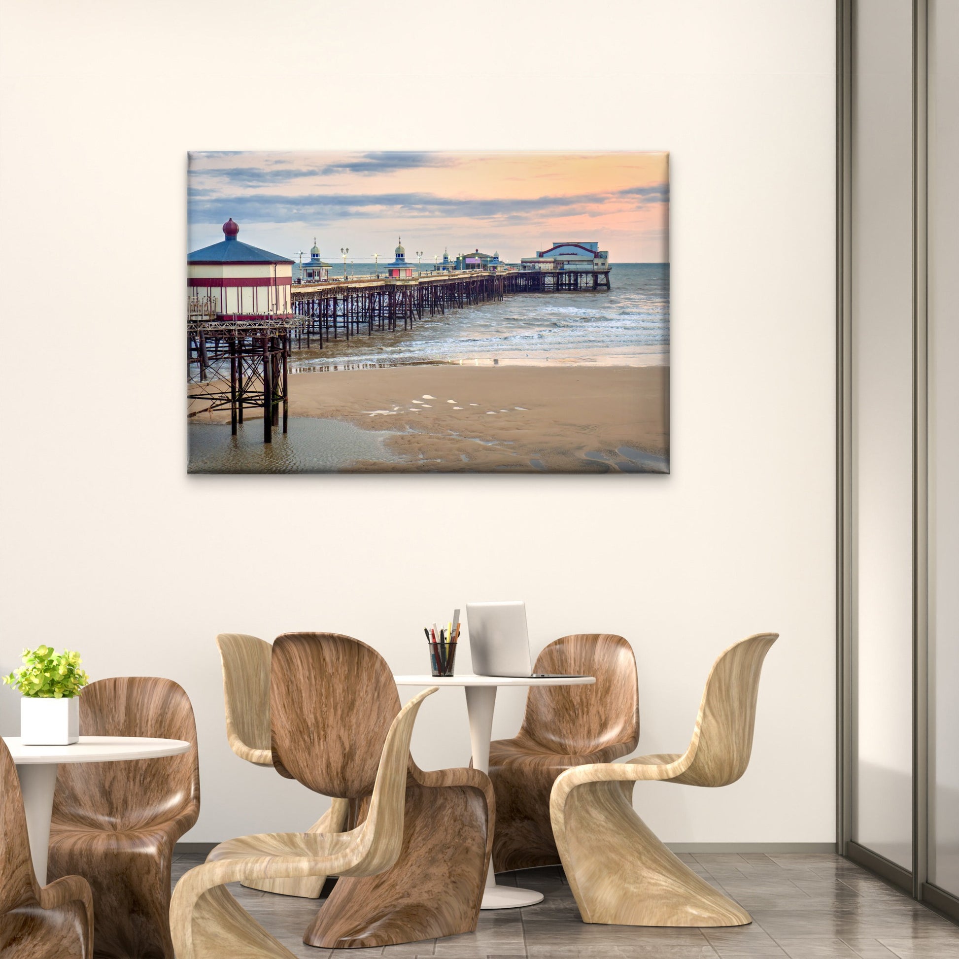 Scenic View of the North Pier in Blackpool England Wall Art Decor 100% Australian Made - Bella Home Decor