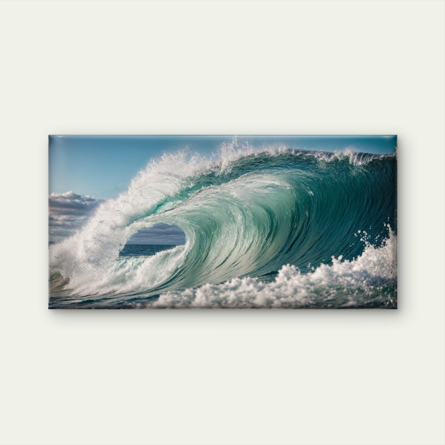 Australian Ocean Wave in Motion Wall Art Canvas Office Home Room Framed 120x60cm