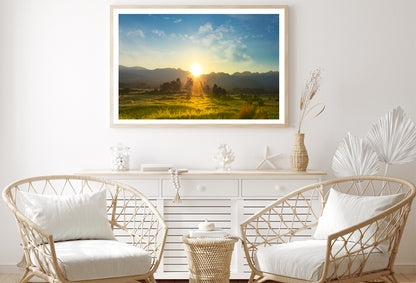 Sunset, Blossoming Meadow Home Decor Premium Quality Poster Print Choose Your Sizes