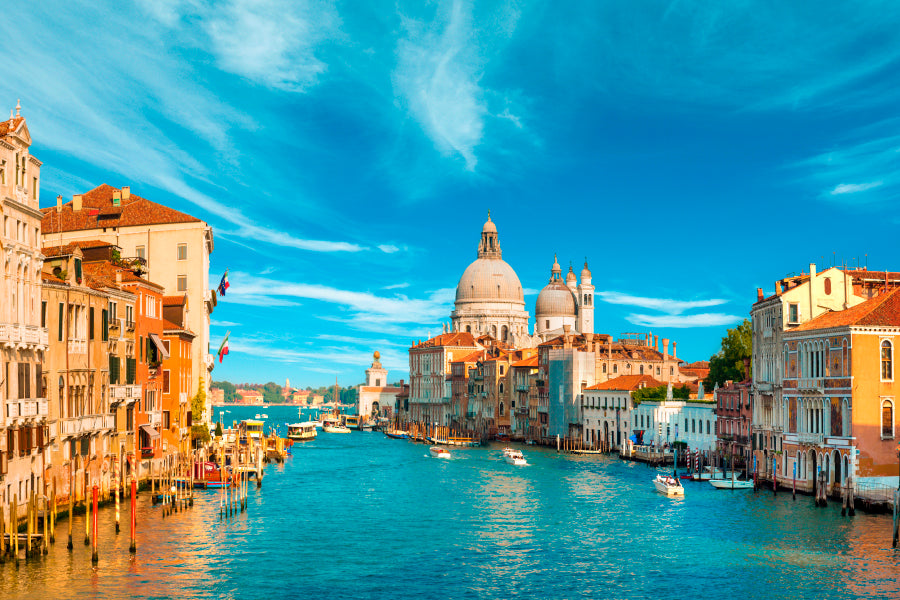 Gorgeous View of The Grand Canal, Venice, Italy Acrylic Glass Print Tempered Glass Wall Art 100% Made in Australia Ready to Hang - Bella Home Decor