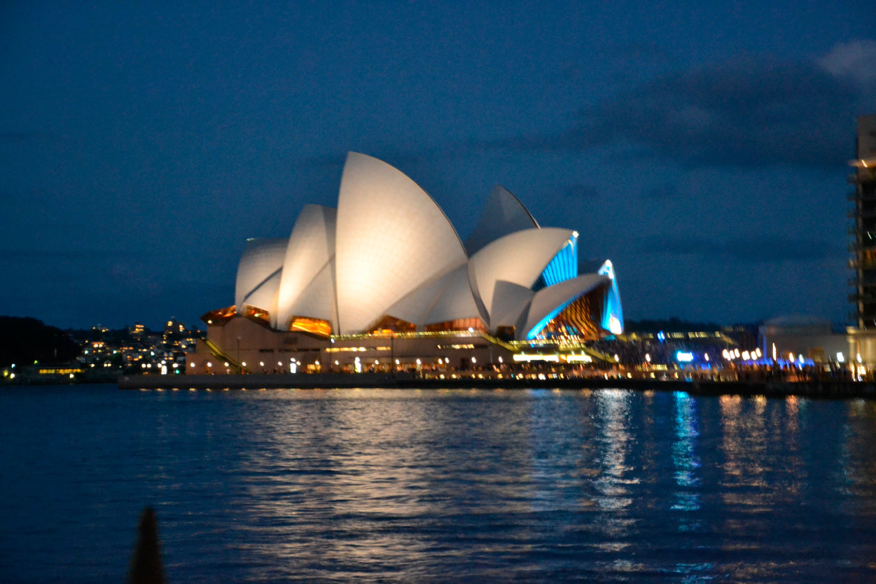 Sydney Opera House Illuminated at Night on Sydney Harbour Wall Art Decor 100% Australian Made