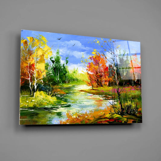 Forest Scenery Painting UV Direct Aluminum Print Australian Made Quality