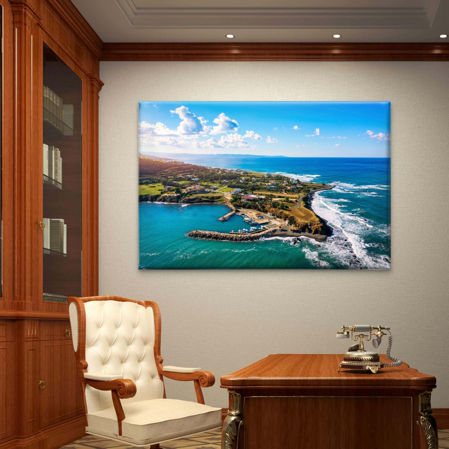 Pomos Cyprus Coast Aerial Wall Art Decor 100% Australian Made - Bella Home Decor