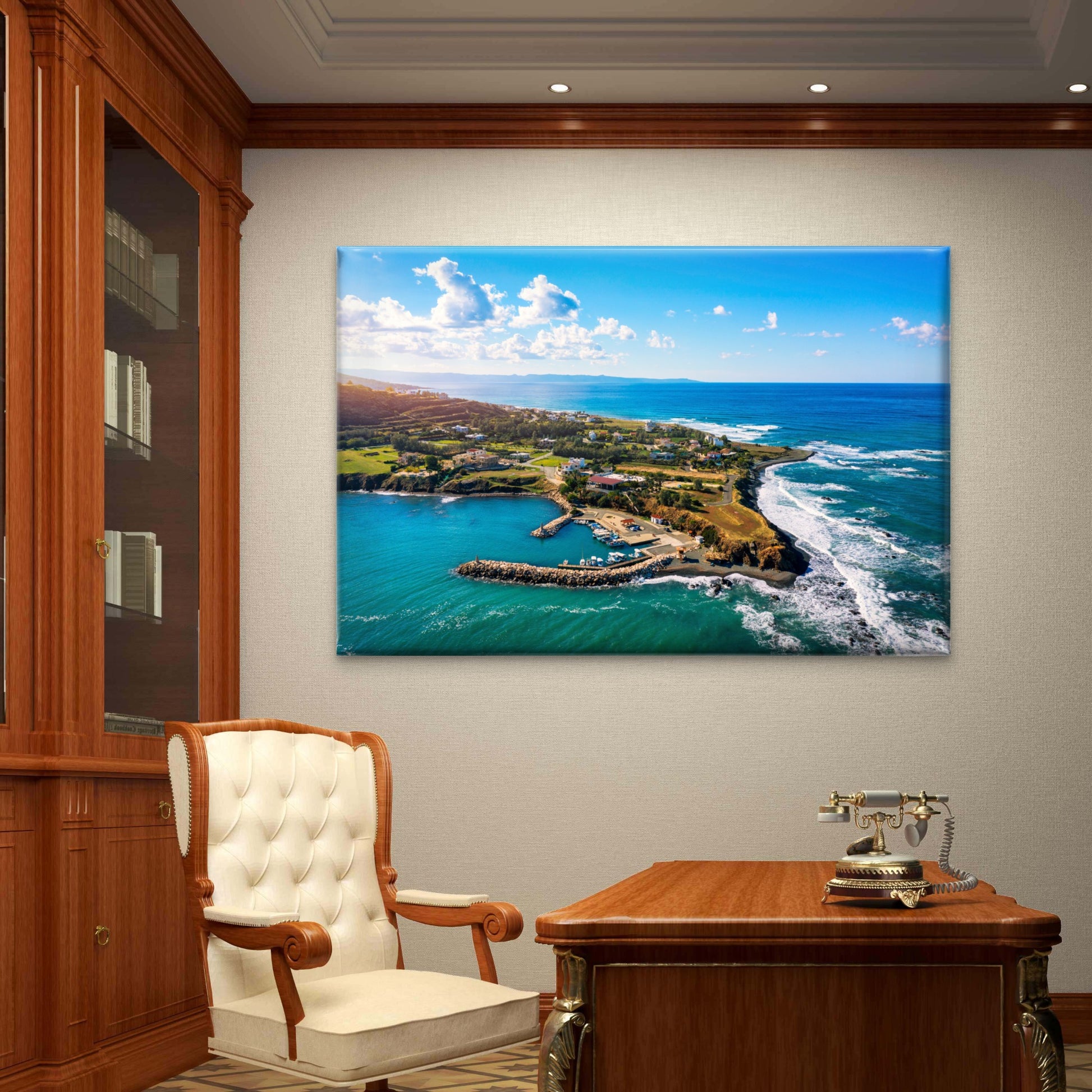 Pomos Cyprus Coast Aerial Wall Art Decor 100% Australian Made - Bella Home Decor
