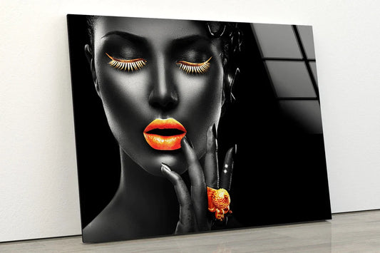 Girl with Black Makeup UV Direct Aluminum Print Australian Made Quality