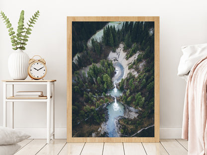 Buchenegger Wasserfälle In Forest Glass Framed Wall Art, Ready to Hang Quality Print Without White Border Oak