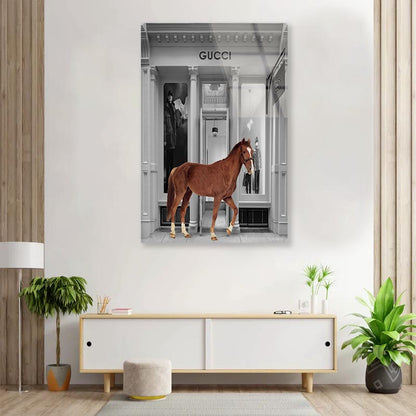 Store With Horse 3D Design Acrylic Glass Print Tempered Glass Wall Art 100% Made in Australia Ready to Hang