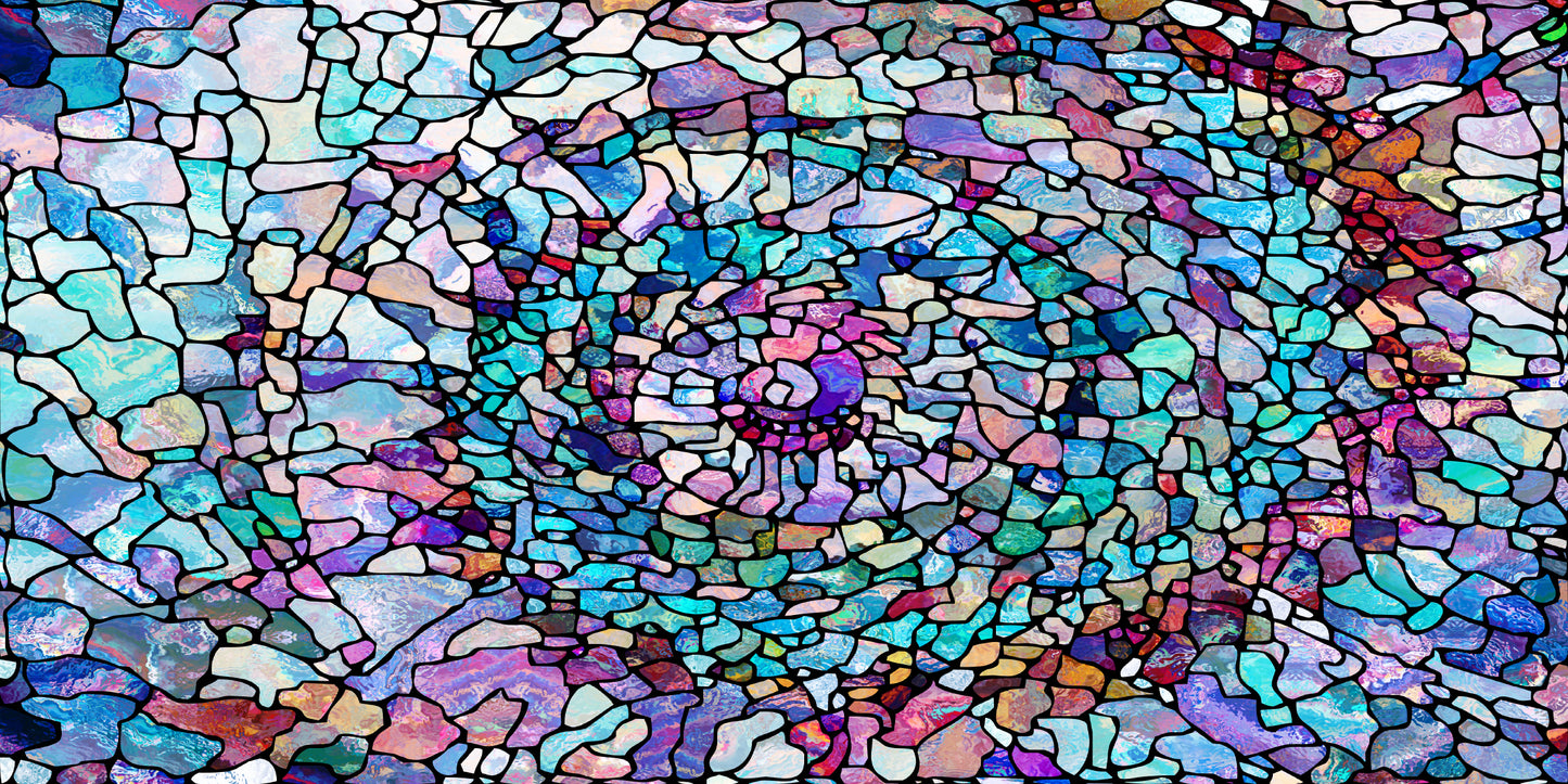 Blue Purple Mosaic Tile Style Wall Art Canvas Office Home Room Framed 120x60cm - Bella Home Decor