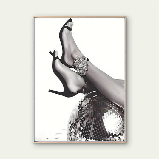 Fashion Solid Color High Heels and Disco Ball Fashion Home Decor Premium Quality Poster Print Choose Your Sizes - Bella Home Decor