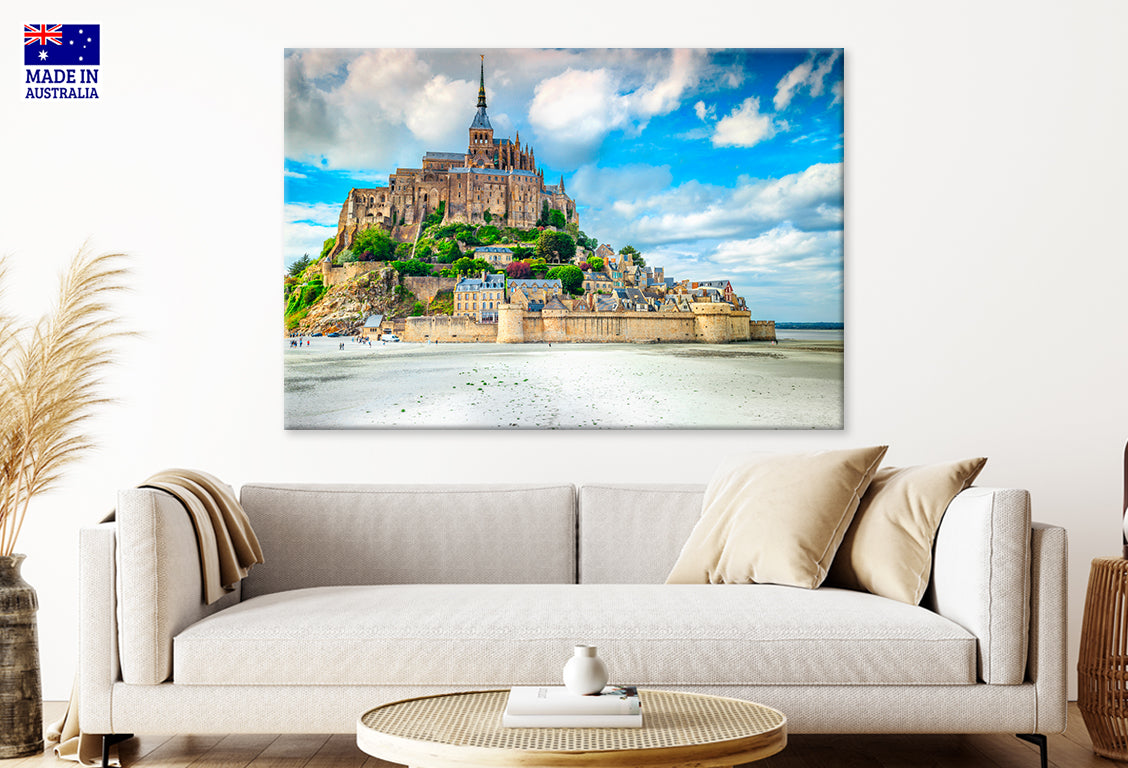 Mont Saint Michel Cathedral on the Island Normandy France Wall Art Decor 100% Australian Made
