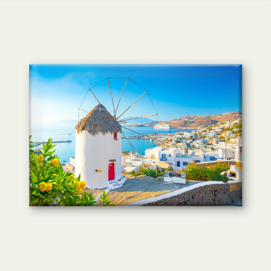Mykonos Windmills Town of Chora in Mykonos Greece Wall Art Decor 100% Australian Made - Bella Home Decor