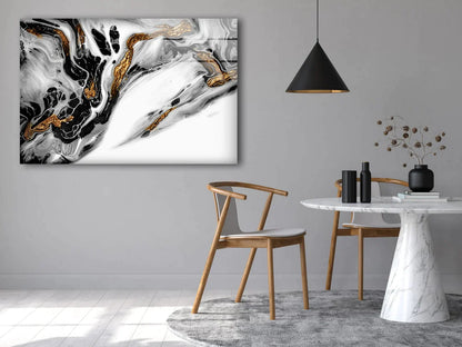 Gold Grey Abstract UV Direct Aluminum Print Australian Made Quality