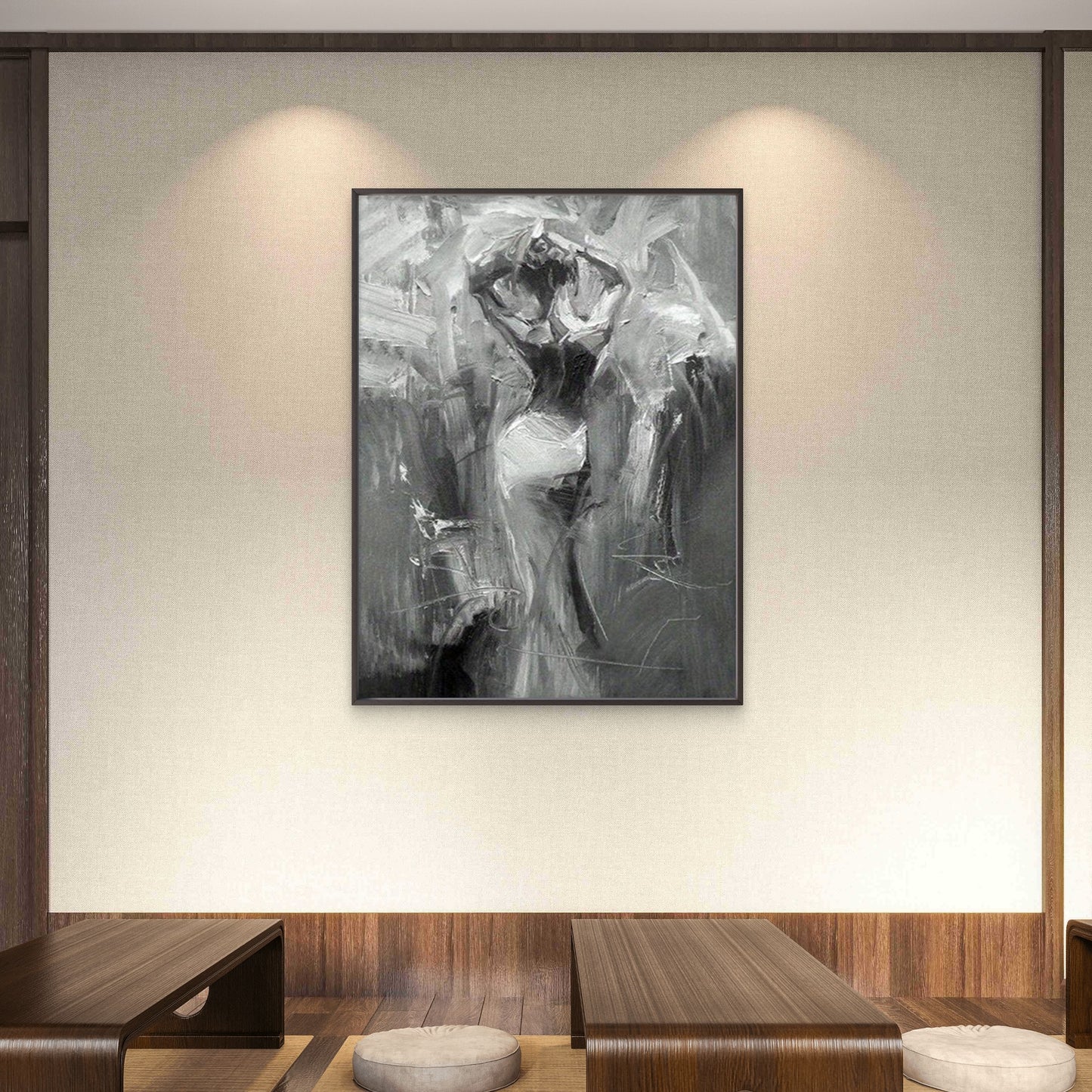 Black and White Abstract Dancing Woman Fashion Home Decor Premium Quality Poster Print Choose Your Sizes - Bella Home Decor