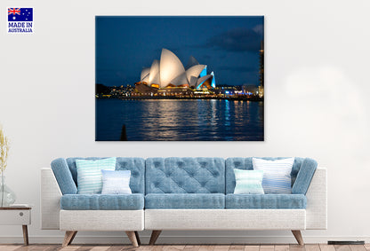 Sydney Opera House Illuminated at Night on Sydney Harbour Wall Art Decor 100% Australian Made