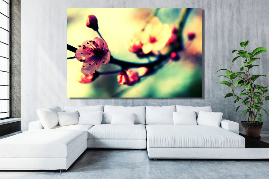 Japanese Cherry Flower Acrylic Glass Print Tempered Glass Wall Art 100% Made in Australia Ready to Hang